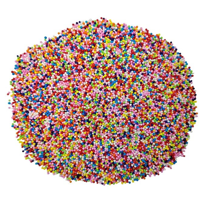 Homankit Rainbow Nonpareils Sprinkles Edible Cookie Decorations Mini Pearls for Decorating Cake, Baking, Cupcake Toppers, Ice Cream, Donuts 3.88 Ounce