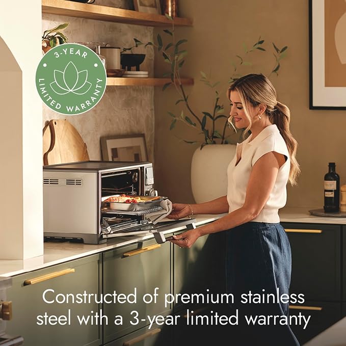 Lotus Air Fry and Convection Oven, Air Fryer Toaster Oven Combo, Countertop Convection Oven, The Perfectionist, 1800 Watts, Stainless Steel, Professional Series, LTSCO500