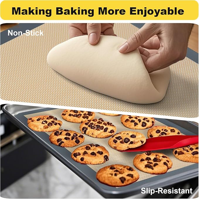 Silicone Baking Mat, 16.5" x 11.6" Silicone Cookie Sheets for Baking, Reusable Baking Mat, Non-Stick Reusable, Food Safe, Dark Gray Oven Baking Sheet for Making Cookies Macaroons Bread 1 Pack