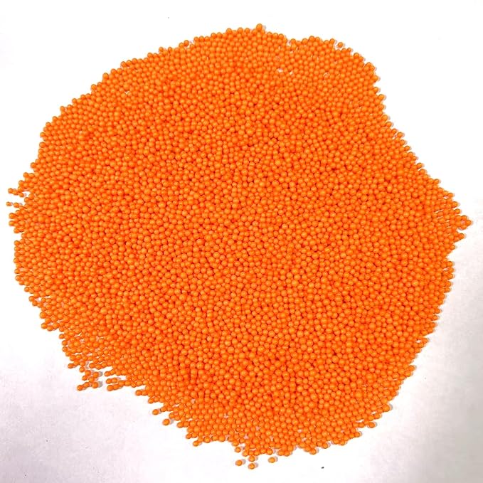 PhilaeEC Orange Nonpareils Sprinkle 2mm Mini Peals Sprinkle Edible for Cake Decoration Cupcake Topper Cookie Baking Decorations Halloween Christmas Valentine Supplies