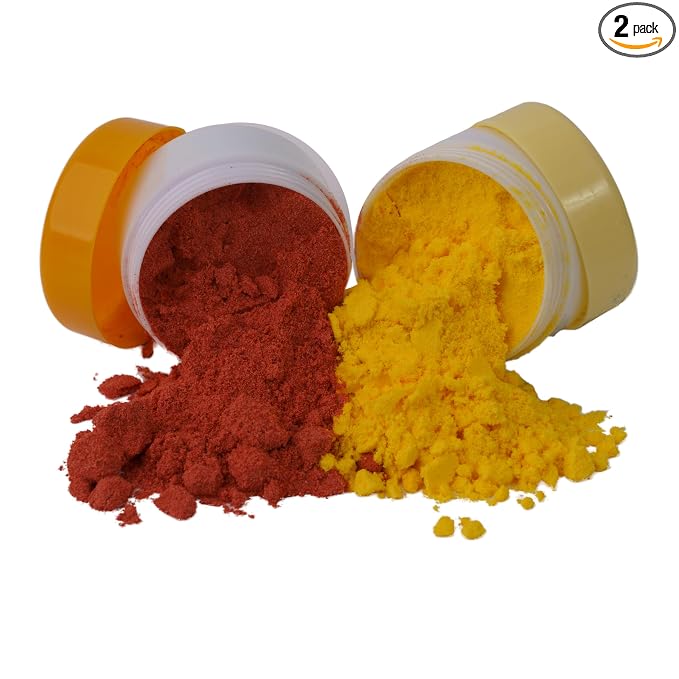 Dye Free Orange and Yellow Food Coloring Powders Set | Perfect for cake decorating, cookie frosting, icing & drinks | Plant-Based, All Natural, Kosher, Flavorless | No Carmine, No Annatto | By Pixie Dust | 2 Jars (0.40 oz / 11g Each) 22gr Total.