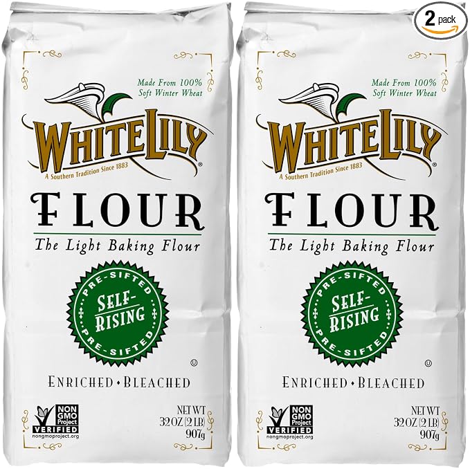 White Lily Self-Rising, Enriched Bleached Flour, 2 lb Bag (Pack of 2)