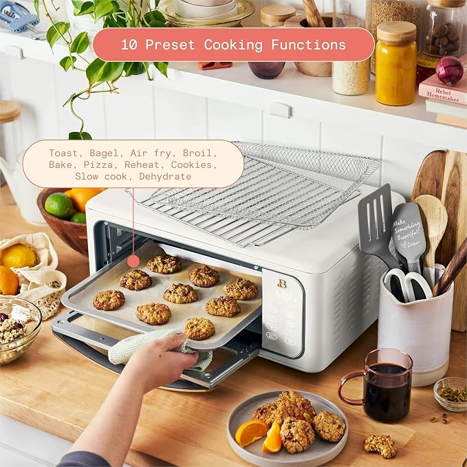 Infrared Air Fry Toaster Oven 9 Slice, 1800W Countertop Oven with Convection & Air Fry Functions, Digital Touch Display, Multi Cooking Modes for Baking, Broiling & Reheating