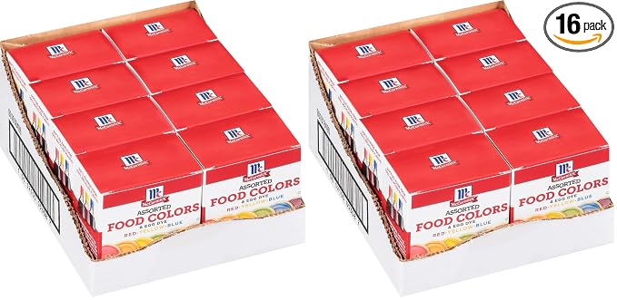 McCormick Assorted Food Colors & Egg Dye, 1.5 fl oz (Pack of 16)