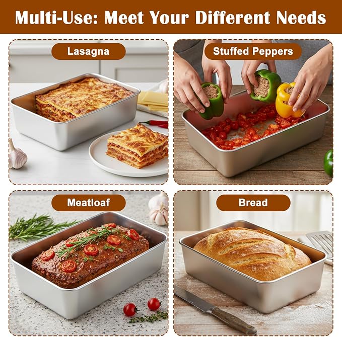 8 Pack Loaf Pan Set, 9x5 Inch Bread Loaf Pans for Baking Bread Stainless Steel Meatloaf Toast Baking Pans for Homemade Brownies Pound Cake, Oven & Dishwasher Safe