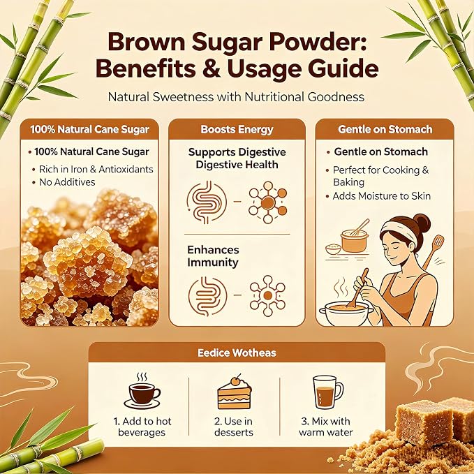 Dark Brown Sugar Granulated Brown Sugar 10oz Sealed Containers | Traditional Cane Sugar Dark Brown Sugar Great for Baking Rich Caramel Flavor Sweetener Beverages Sauces & Food Service