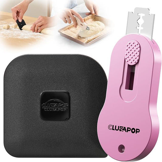 Bread Lame Sourdough Scoring Tool with Extractable & Magnetic, Bread Scoring Tool with 5 Retractable Razor Blades & Pan Scraper, Push-Pull Safety Design, Sourdough Scorer Tool for Dough Baking