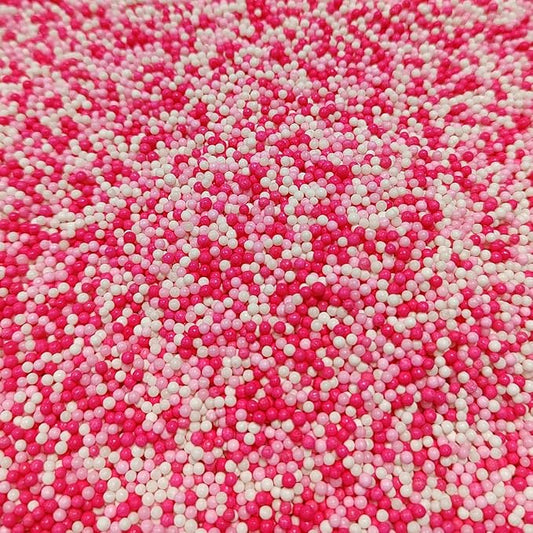 Valentines Sprinkles Pink and White Nonpareils Sprinkles Edible Mini Pearl Sprinkle for Cake Decorations, Baking, Ice Cream, Cookies, Donuts and Lollipops - 2mm Sugar Pearls 3.88oz