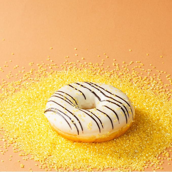 Sujoygar Yellow Sanding Sugar Sprinkles, 5oz Edible Yellow Cake Sprinkles for Cupcake Topper Chocolate Cookies Baking Decoration Cocktails, Wedding Spring Party Food Crystals Supplies