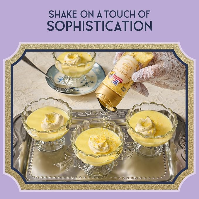 McCormick Bridgerton Finishing Sugar, Sweet Lemon, Limited Edition, Exquisite Lemon Flavor, For Elevating Baked Goods and Beverages, Garnishing, and More, 3.6 oz