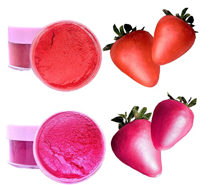 Valentine Red and Pink Edible Luster dust, for cake decoration, dusting powder Metallic Food paint 5 gr each Food grade 100% edible.