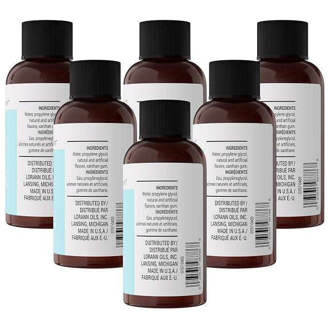 LorAnn Oils Vanilla Bakery Emulsion: True Essence, Ideal for Boosting Fruit Tones in Cakes, Cookies & Desserts, Gluten-Free, Keto-Friendly, Extract Substitute Essential, 2 Oz, 6 Pack