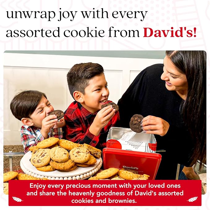 David's Cookies Freshly Baked Cookies Assortment - Delicious Handmade Soft Variety - Exquisite Gourmet Gift for Friends & Family on Special Occasions - Assorted Cookies Tin Party Pack 3lbs