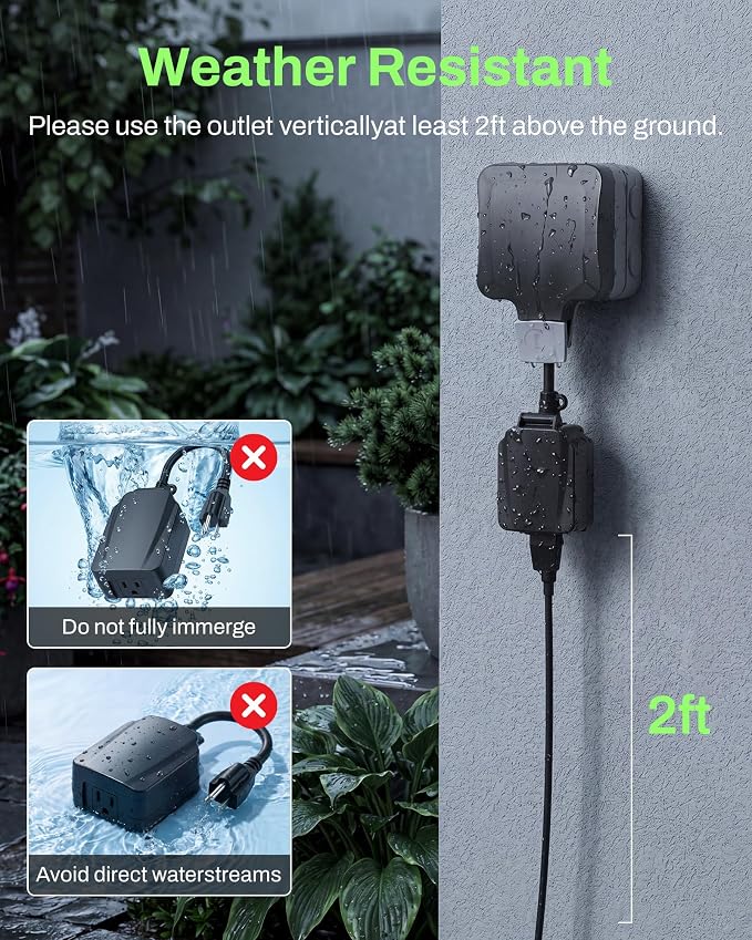 BN-LINK 24 Hour Heavy Duty Mechanical Timer, Outdoor Timer Outlet Waterproof with 30 Minutes Intervals, 1 Grounded Outlets for Christmas Lights Pool Pump,15A 1/2HP, ETL Listed