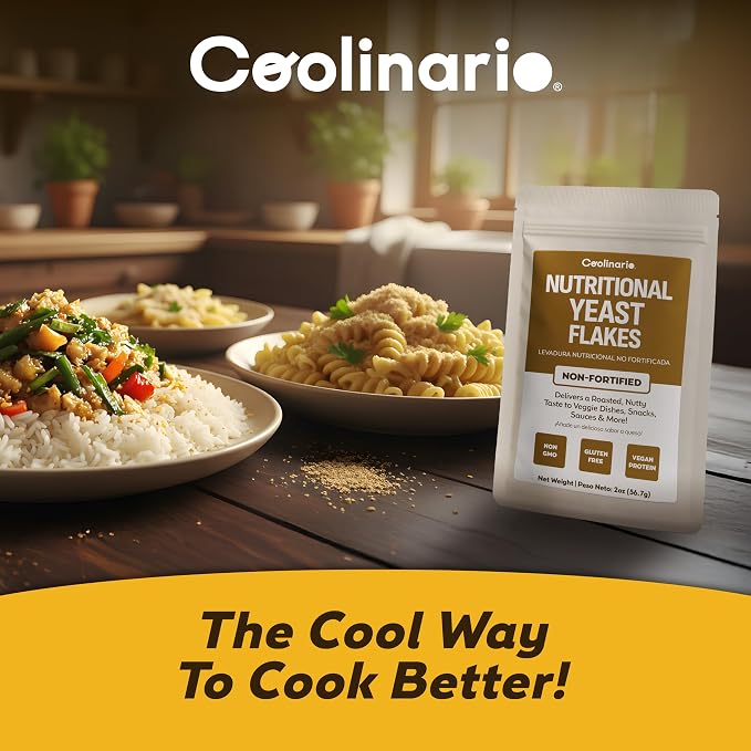 Coolinario Nutritional Yeast Flakes, Non Fortified (10 OZ) Vegan Seasoning | Roasted, Nutty Flavor, Rich in Protein, Fiber & Minerals, Ideal for Snacks, Sauces & Dressings, Gluten-Free, Unfortified