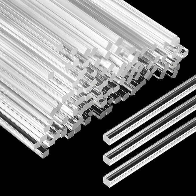 100 Pieces Acrylic Dowel Rods 6" Cake Topper Sticks Flat Clear Sticks Acrylic Candy Cake Pops Stick Lollipop Plastic Strip Cakes Topper Stick Reusable Candy Rods for DIY Cookie Cupcakes