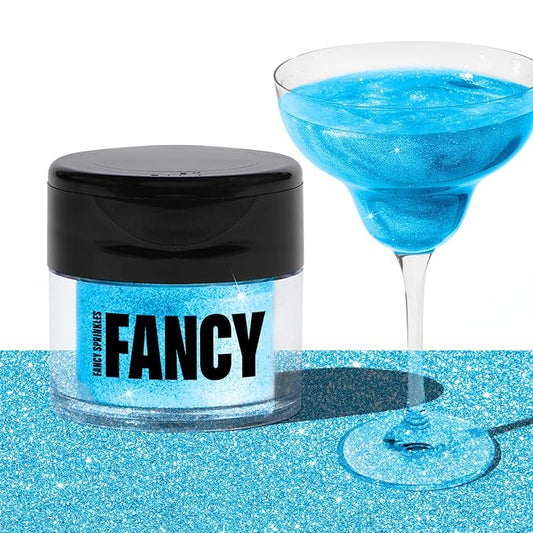 Fancy Sprinkles 4th of July Aquamarine Blue Edible Glitter | Luster Dust for Drinks, Cocktails & Cake Decorating | Vegan, Gluten Free, Non-GMO | Made in USA | 4gm