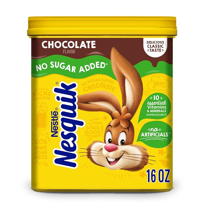 Nesquik Chocolate Powder No Sugar Added, 16 oz