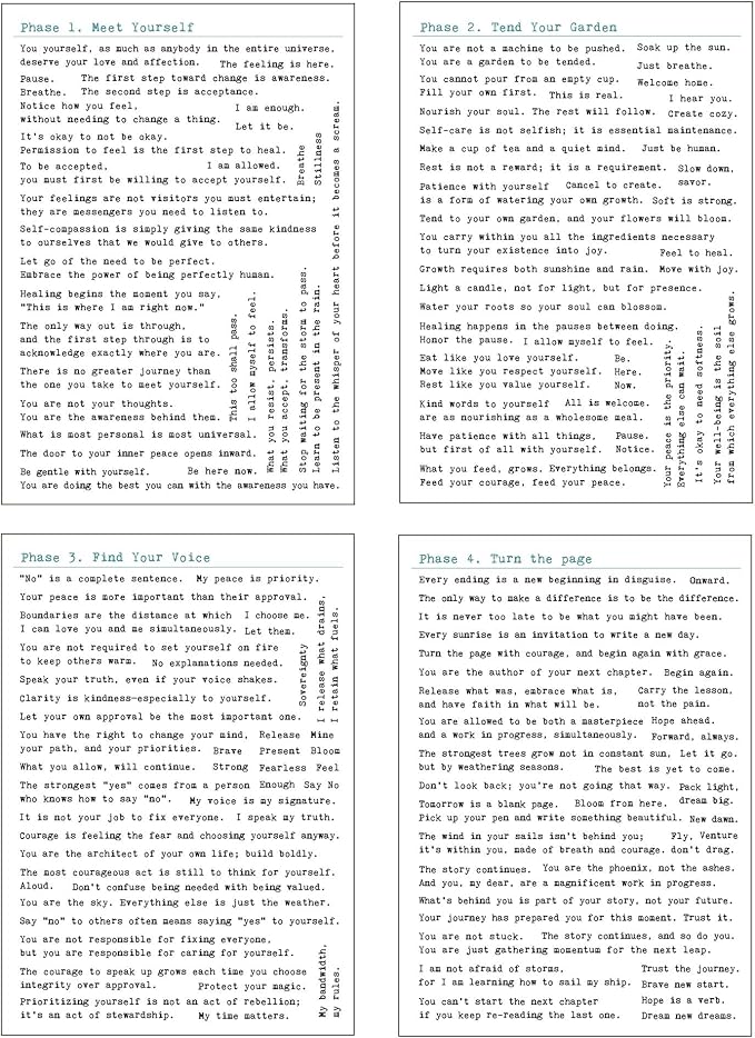 The Self-Care Journey Stickers Kit - Vintage Typewriter Style Journal Stickers for Women, Mental Wellness & Mindfulness - 4-Page A5 Set for Anxiety Relief, Self-Love, Water Bottle, Planner