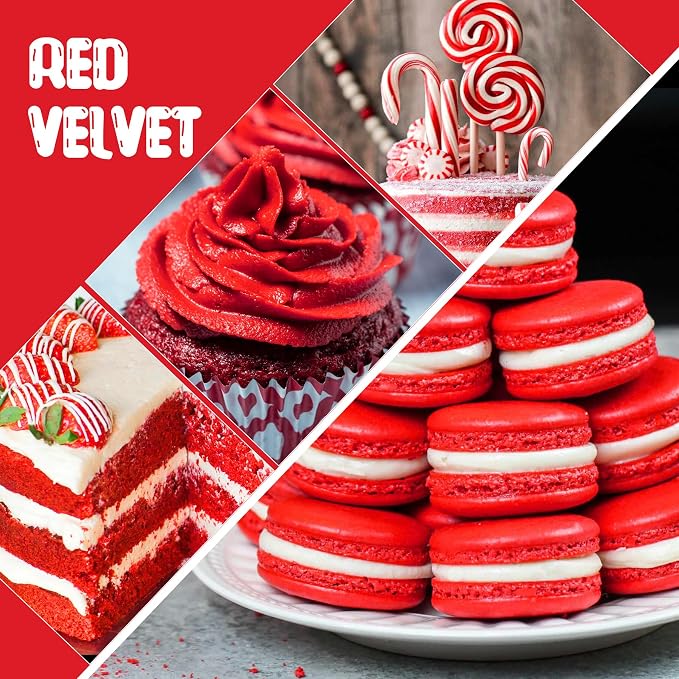 Food Coloring Liquid - Vibrant Color Food Coloring for Cake Decorating, Baking, Easter Egg, Icing - Tasteless Food Color Dye for Fondant, Cooking, Airbrush (Red velvet, 8 Fl.oz)