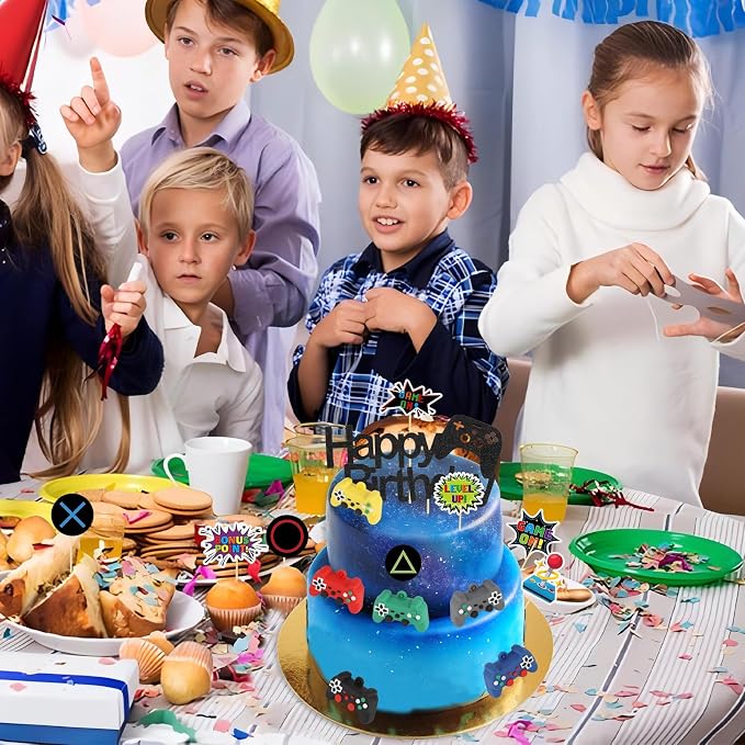 17 Pcs Video Game Cake Topper Cake Decoration Game Birthday Party Supplies