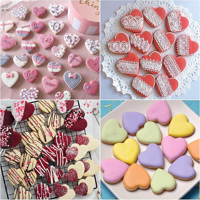 AIERSA Mini Heart Cookie Cutter, 20 Cavity 1.3 Inch Small Tiny Heart Shaped Cookie Cutters for Mother’s Day Valentine’s Day Wedding Baking, Stainless Steel