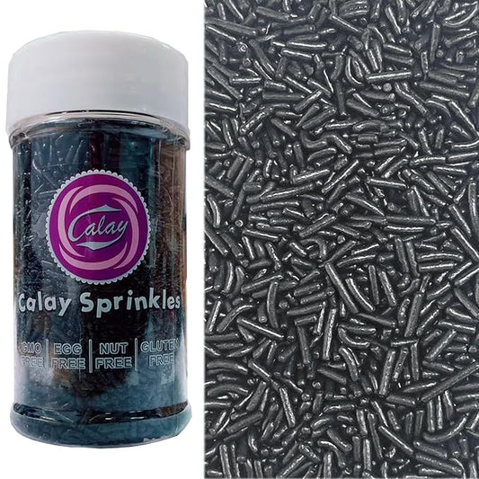 PhilaeEC Black Jimmies Sprinkle Edible Soft Jimmies Sprinkle for Cake Decoration Cupcake Topper Cookie Baking Decorations Halloween Christmas Valentine Supplies 2.75oz/78g