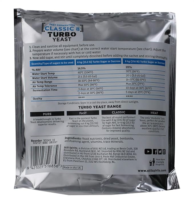 Still Spirits Classic Turbo Yeast 18% 175 gm