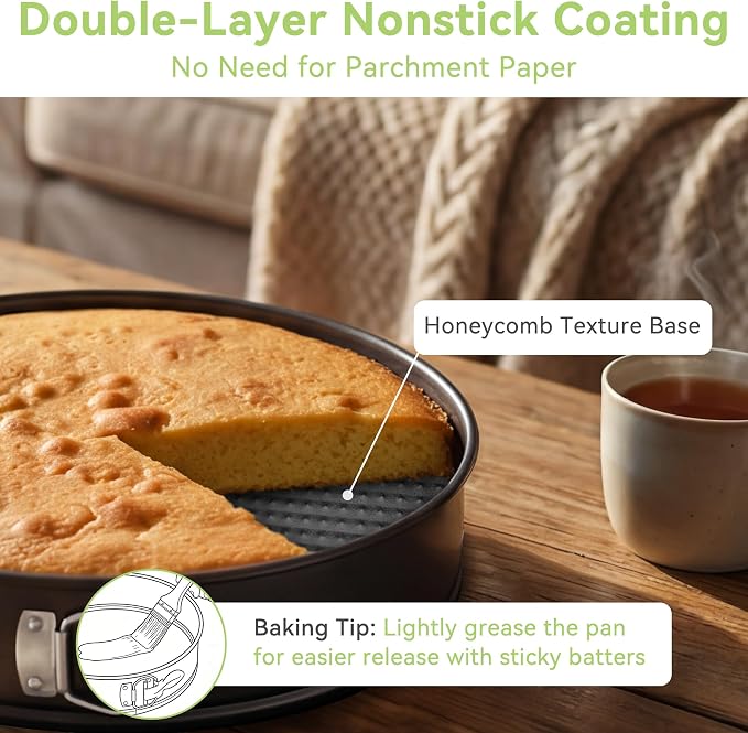 USLAI Springform Pan, 7 Inch Nonstick Cheesecake Pan with Removable Bottom, Easy to Clean, Ideal for Baking Cakes, Pies and Quiches