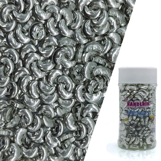 Silver Moon Sprinkles Edible Moon Cake Decorating Cake Decorations Cupcake Toppers Cookie Decorating Perfect for Cakes, Cupcakes, Desserts Toppings 3OZ