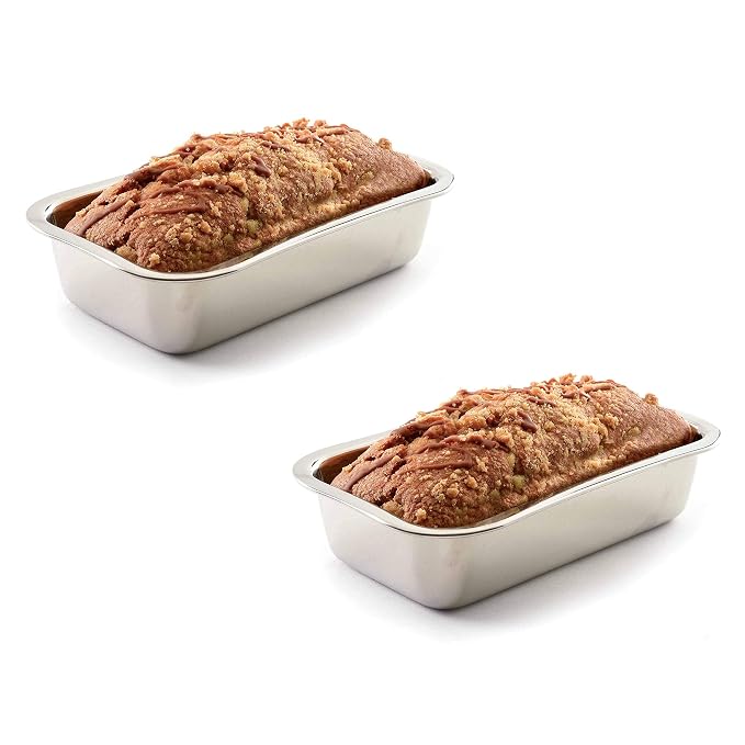 Norpro Stainless Steel Bread Loaf Meatloaf Dessert Pan With A Mirror Finish | Model 3849 (2-Pack)