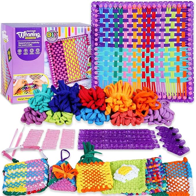 Disracker Weaving Loom Kit for Potholder Making - DIY Arts and Crafts for Kids and Adults, Includes 288 Loops & Step-by-Step Instructions, Ideal Gifts for Girls Ages 5 6 7 8-12 13