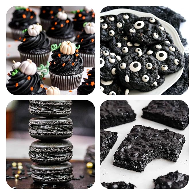Super Black Gel Food Coloring - Pandalab 2 Ounce High Concentrated Food Dye for Baking, Cake, Cookie, Fondant, Icing, Easter Egg, Macaron, DIY Slime (60ml)