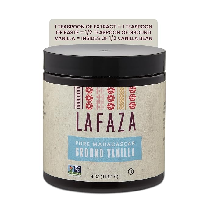 Lafaza Organic Madagascar Bourbon Pure Ground Vanilla Bean Powder, 4oz