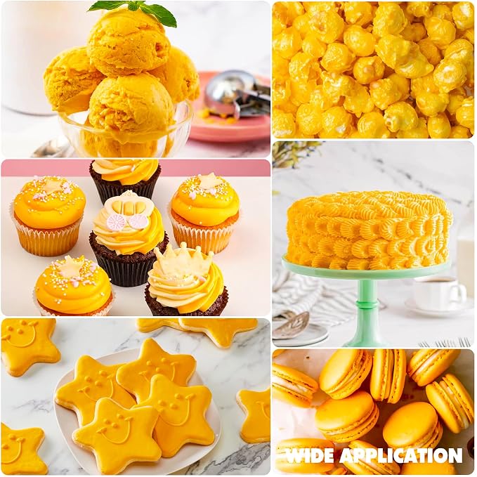 Gel Food Coloring - Vibrant Gel Food Coloring for Baking, Cake Decorating, Easter Egg - Concentrated Flavorless Edible Food Color Dye for Icing, Fondant, Drinks, Cookie, DIY Crafts - 4.5 oz (Gold)