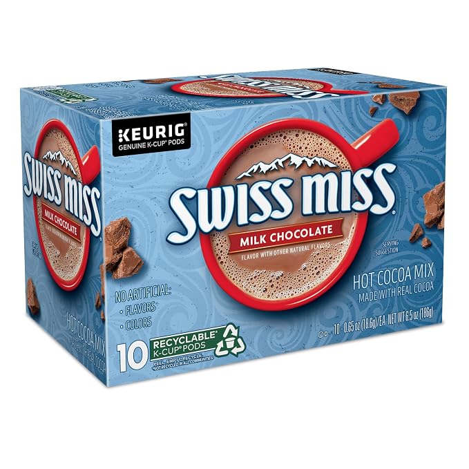 Swiss Miss Milk Chocolate Hot Cocoa, Keurig Single-Serve K-Cup Pods, 60 Count (6 Packs of 10)