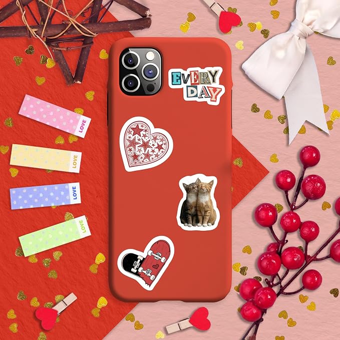 100Pcs Red Aesthetic Stickers - Cool Y2K Stickers for Water Battle, Laptop - Downtown Girl Party Supplies, Decoration