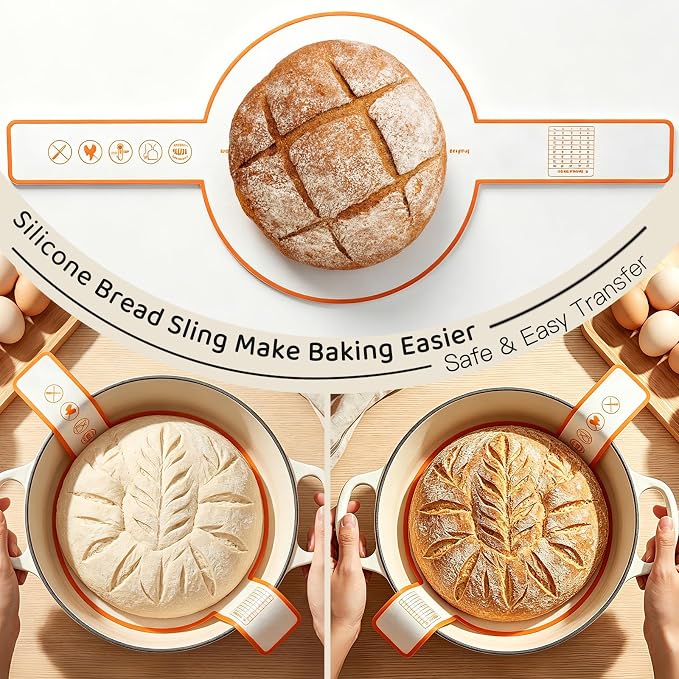 Sourdough Starter Kit - 10 Inch Round Sourdough Proofing Basket with Linen Liner, Handmade Dough Rising Bowl for Artisan Bread Making, Fermentation Tool for Home Bakers - Complete Kit with Scraper
