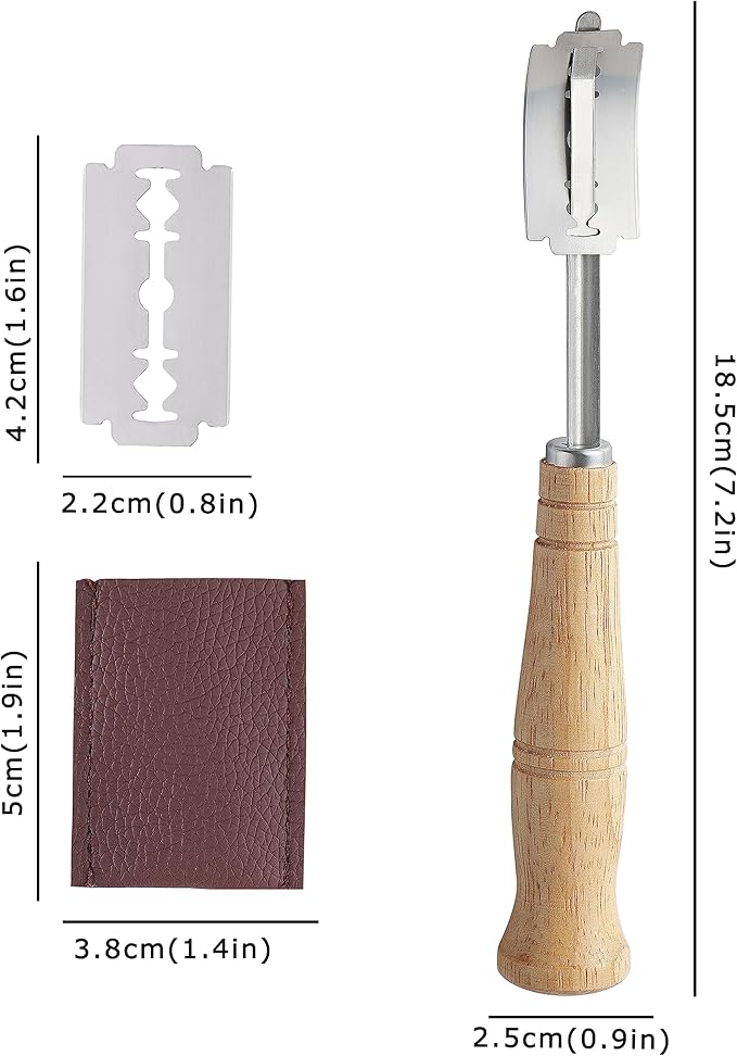 Lccowot Bread Lame, Stainless Steel Bread Lame Dough Scoring Tool, Premium Sourdough Scoring Tool, Bread Scorer with 10 Razor Blades
