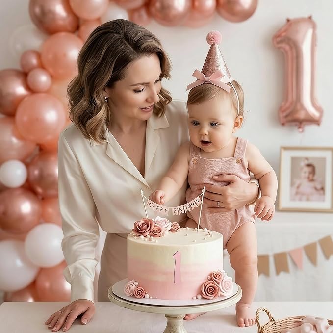 10PCS Rose Gold Acrylic Number Cake Toppers 0-9 Mirror Age Digit Cake Decorations for Birthday Cake Wedding Anniversary Baby Shower Dessert Table Cupcake Photo Props Party Supplies