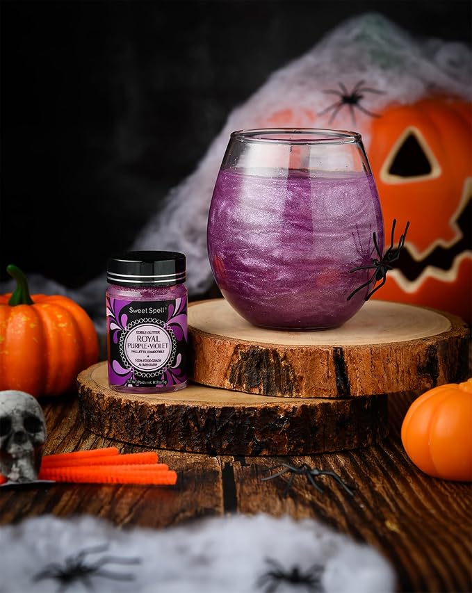 Sweet Spell Edible Glitter (15g) - Shimmer Sparkles for Drinks, Cakes, Cocktails - 100% Edible & Food Grade Glitter, Vegan, Gluten-Free (Purple)