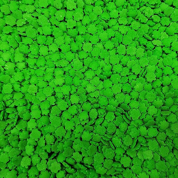 Edible Green Shamrock Sprinkles for Cake Decorating, Edible St Patrick's Day Sprinkles for Baking Cookie Decorations Cupcake Toppers Ice Cream Donut Toppings 85g/3oz