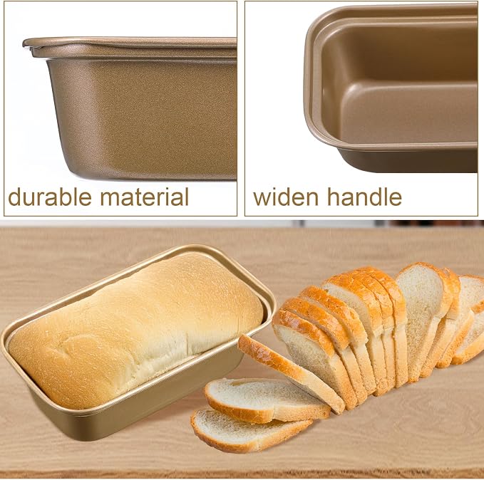 12Pcs Mini Loaf Pans for Baking Bread - 6.1 x 3.3 x 2.1 Inch Nonstick Carbon Steel Bread Pan -Rectangle Baking Pan for Home Oven Bakings Homemade Cake Sourdough and Meatloaf