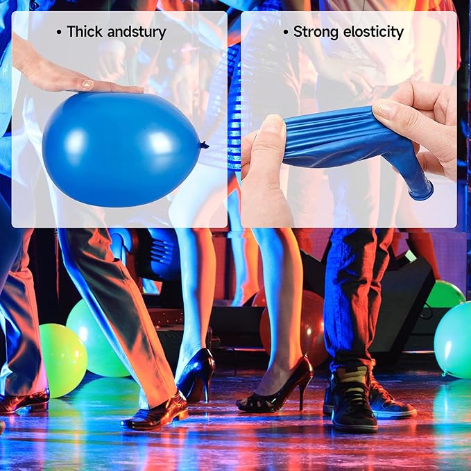 300 Pcs UV Neon Balloons, Neon Glow Party Balloons UV Black Light Balloon Glow in the Dark for Birthday Decorations Wedding Glow Party Supplies Blacklight Reactive Fluorescent Balloons