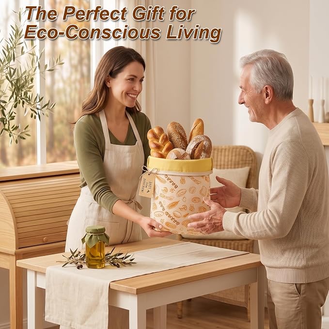 Premium XL Beeswax Bread Bags for Sourdough (17"x13", 2 Pack) - Premium Reusable Organic Linen Storage, Keep Fresh for Homemade Bread, Freezer Safe, L-Shape Wide Zipper for Easy Loading