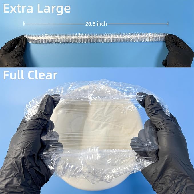 100 Bowl Covers Bread Proofing Large Shower Cap Plastic Wrap for Food Sourdough Bread Baking Supplies Rising Elastic Reusable Sourdough Tools Banneton covers Outdoor Fresh Keeping Bags