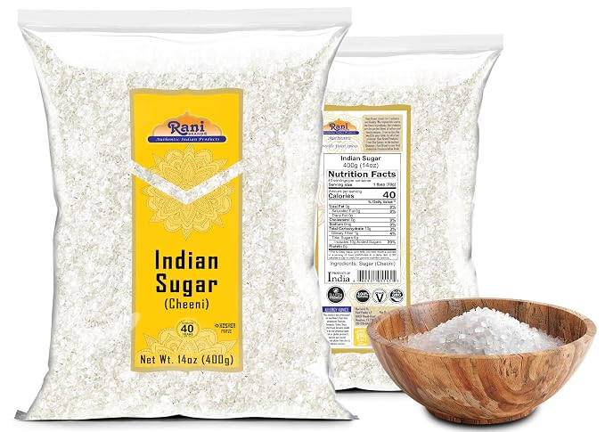Rani Indian Sugar (Cheeni) 14oz (400g) ~ All Natural | Gluten Friendly | No Colors | Kosher | Vegan | Indian Origin