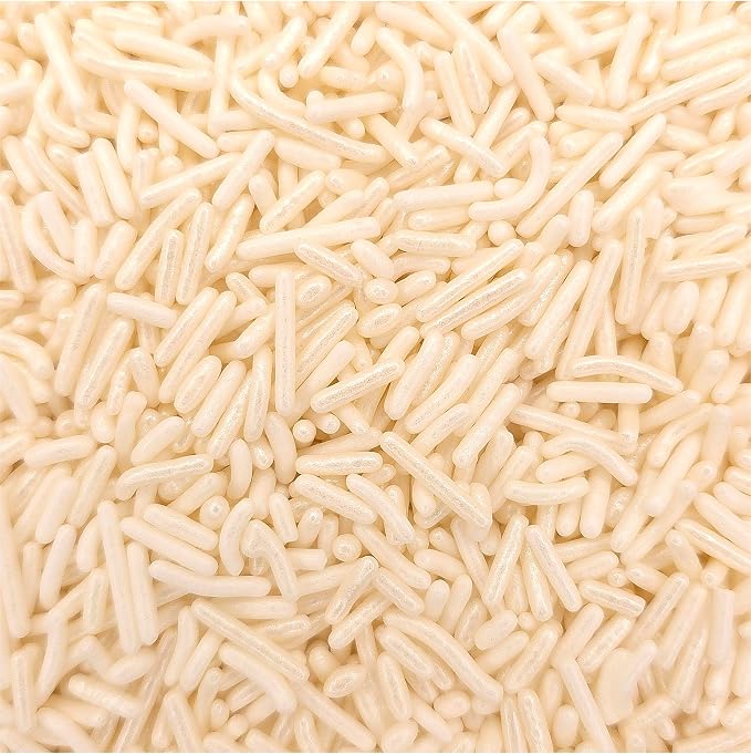 NCS Pearlized White Jimmies Edible Sprinkles – Cupcake, Cake & Cookie Decorations, 7 oz