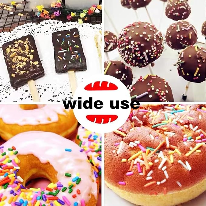 Sentovac Black Jimmies Sprinkles Edible for Cake Decorating Black Sprinkles Sugar Candy Cookie Cupcake Topper Ice Cream Baking Decorations Wedding Halloween Christmas Supplies 3.53oz