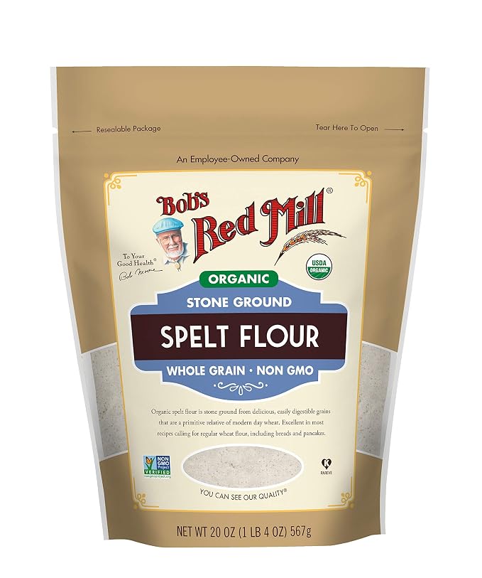 Bob's Red Mill Organic Spelt Flour, 20oz (Pack of 4) - Organic, Non GMO, Whole Grain, Vegan, Kosher